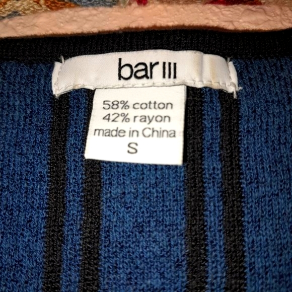 NWOT Lovely & Versatile Bar III Art Deco Knit Bodycon Dress Blue Black - Picture 4 of 6